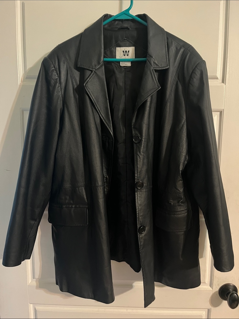 Classic Black Leather Blazer Jacket by Junction West